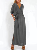 Luli - Casual Dress For Women With V-Ring And Slits