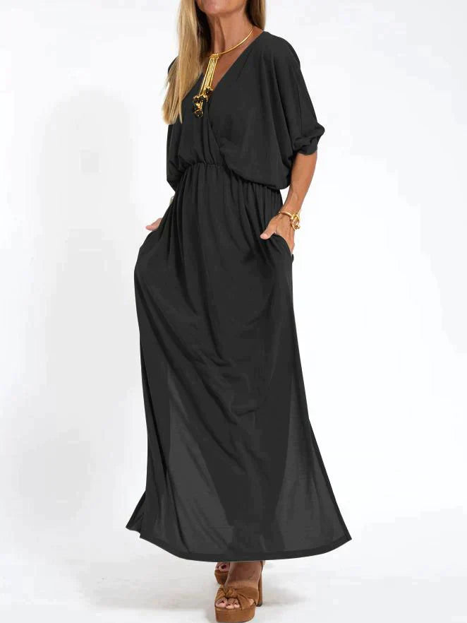 Luli - Casual Dress For Women With V-Ring And Slits