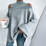 Marva - Vintage Plain High Neck Sweater